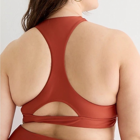 J. Crew Active Longline Racerback Cutout Bikini Top in Wildfire BF160 Plus 3X - Picture 3 of 11
